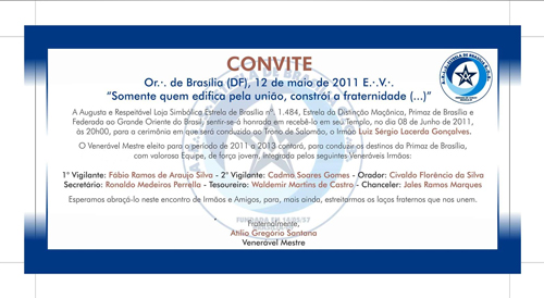 Convite Solene de Posse da Diretoria (2011)
